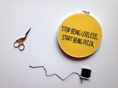 pizza embroidery